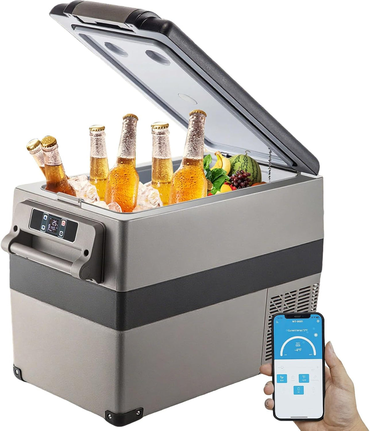 VEVOR Kühlschrank, 45 L, 60 W, Weiß, Auto Kompressorkühlbox für Boot LKW Auto usw. Tragbarer