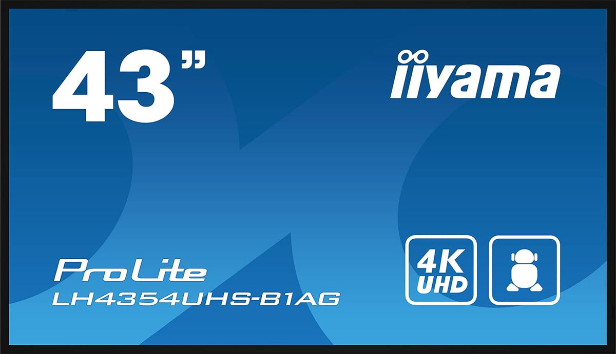 Digital-Signage-Display, 108 cm, Schwarz, iiyama Prolite LH4354UHS-B1AG 42, 5' Digital Signage Display IPS LED Panel 4K UHD VGA DVI
