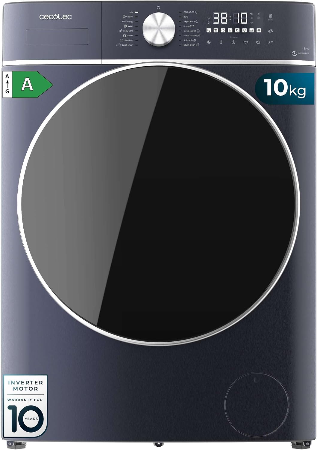 Cecotec Waschtrockner, 6 kg, Weiß, 10- Bolero Wash&Dry 10680 Inverter Titanium A