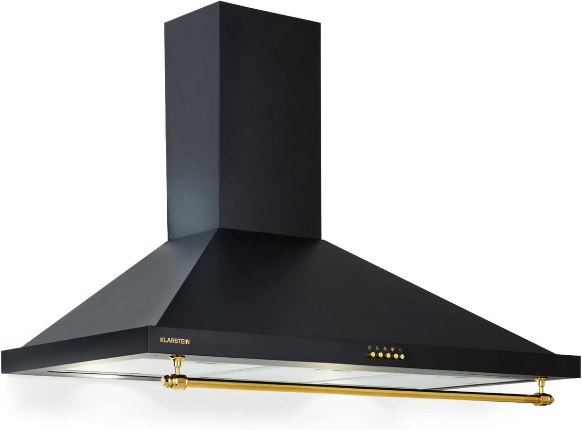 Klarstein Dunstabzugshaube, 591,5 m, 90 cm, 90 cm, Schwarz/Silber, Abluft- mit RGB-LEDs, Leistungsstarke Abzugshaube Leise