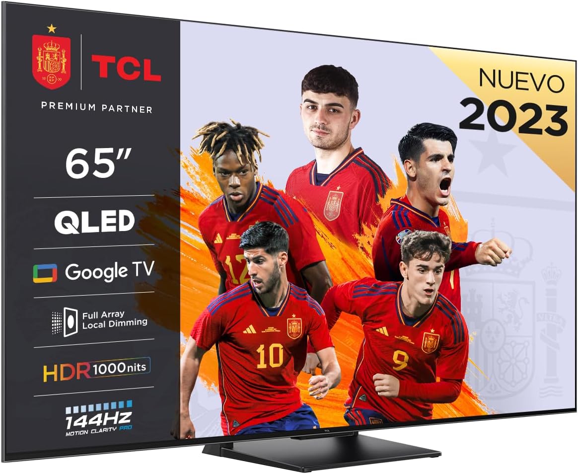 TCL Fernseher, Schwarz, 65T8A TV, QLED, HDR 1000 nits, Full Array Local Dimming, IMAX Enhanced, 144 Hz VRR, Dolby Vision & Atoms TV Powered by Google