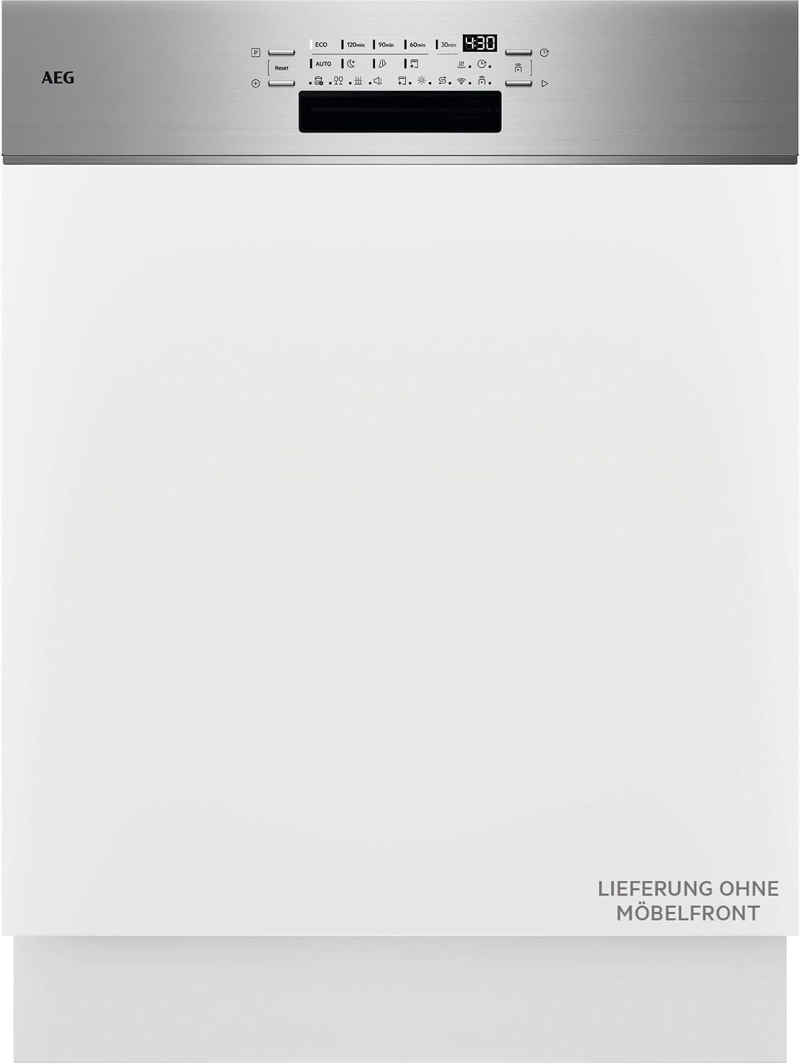 Teilintegrierter Geschirrspüler, 38 dB, 60 cm, 8,4 L, Silber, AEG 8000, smarte WiFi Spülmaschine, vielseitige Körbe & sichere Glasreinigung