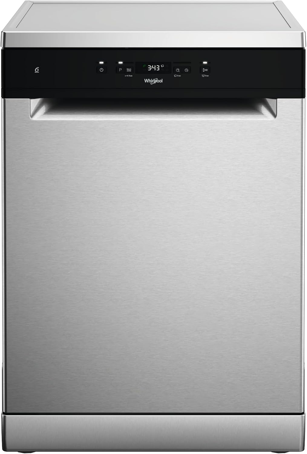 Whirlpool Geschirrspüler, Silber, WH4FFA14BN6X, freistehend, 14 Stellen, Klasse A, 6. Sinn, Multizone, dritter Korb