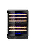 HENDI Weinkühlschrank, 46 Flaschen Wein, 820 mm, 133 L, 240 V, Schwarz, mit 2 Zonen, Getränkekühlschrank, Platz für 46 Flaschen