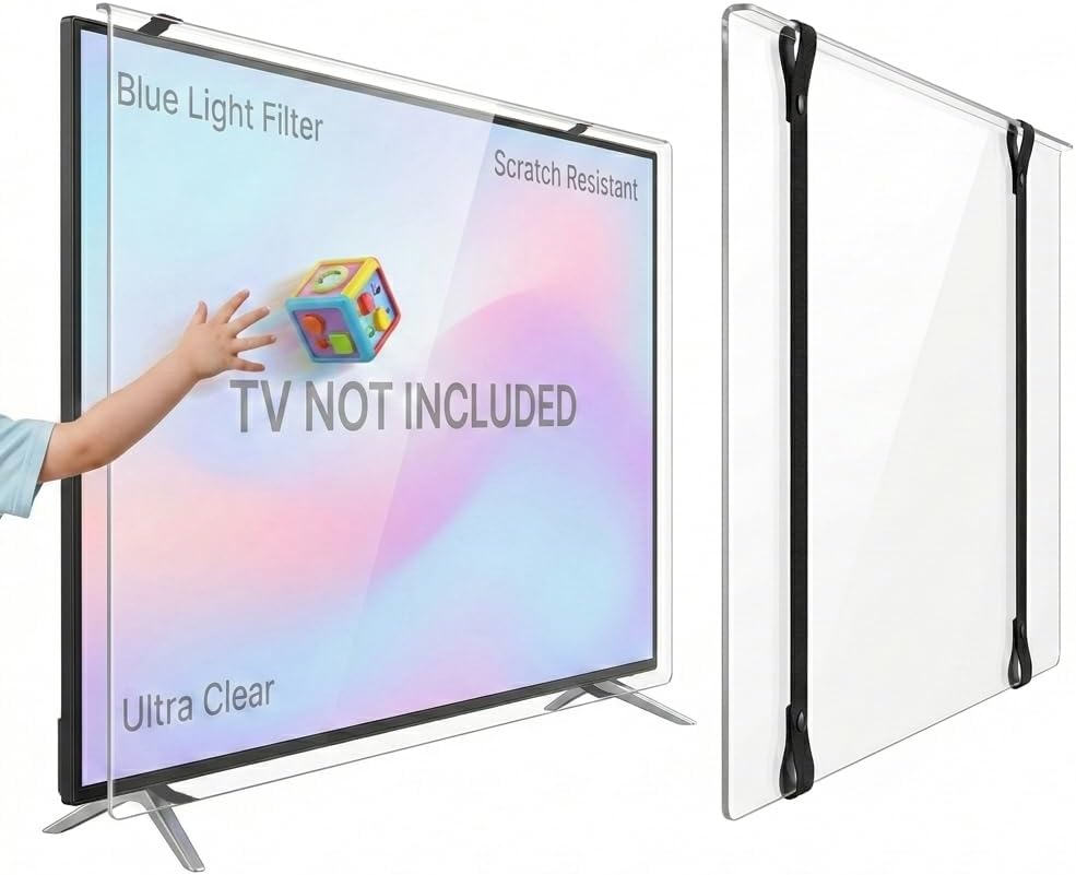 100 Fernseher, 100 Zoll, Schwarz, Zoll TV-Displayschutz (TV NICHT ENTHALTEN), Blaulichtfilter, Kratzfest, Ultraklar