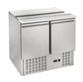 GastroHero Saladette 900, 240 L, Silber, 2 Türen, 2 Böden, Edelstahl SH900