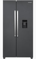 Side Side-by-Side-Kühlschrank, 439 L, Silber, by- Kühlschrank, Total No Frost, Inverter-Kompressor, Wasserspender
