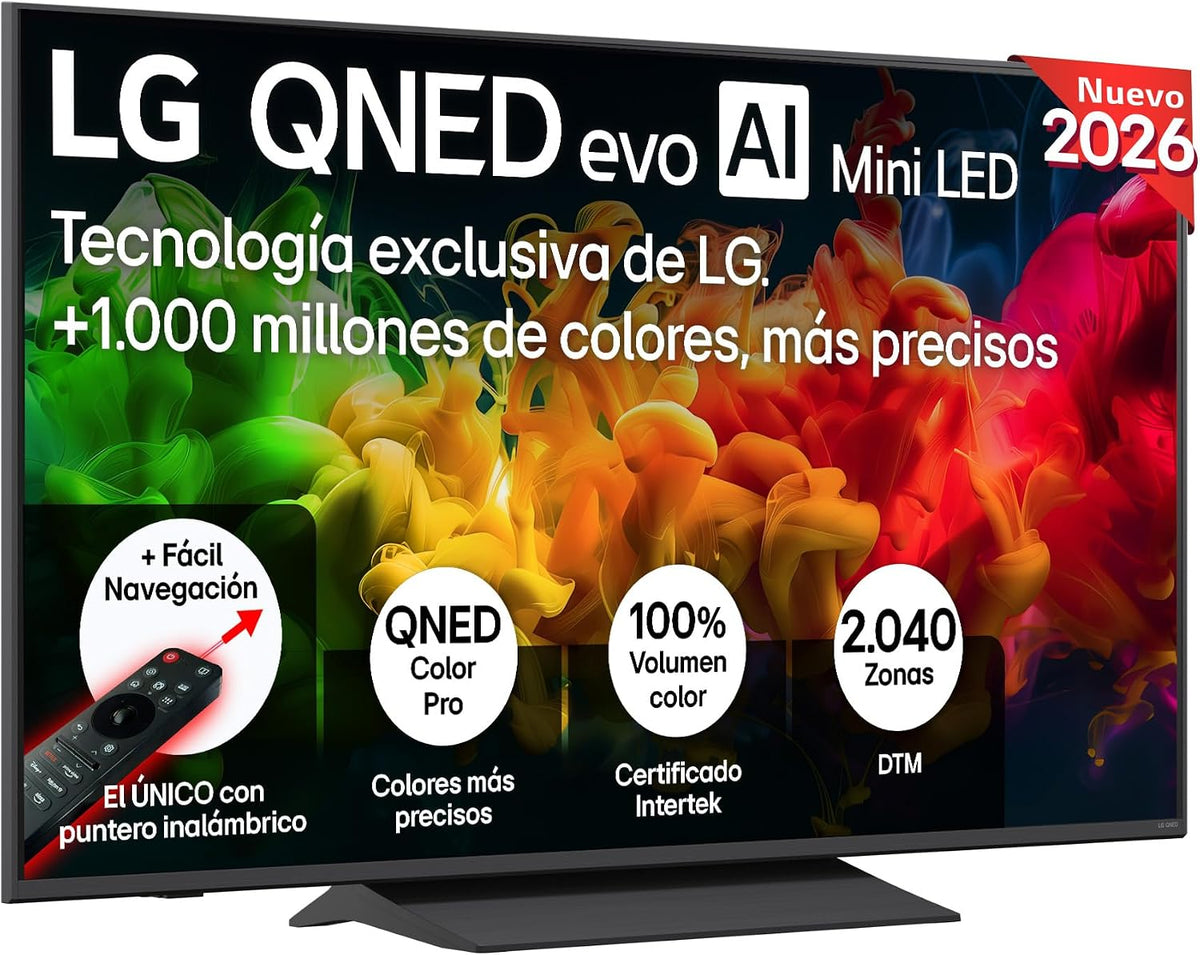 LG Fernseher, 55 Zoll, Schwarz, TV QNED Evo (2026) QNED MiniLED 4K UHD - 55QNED81B6A.AEU