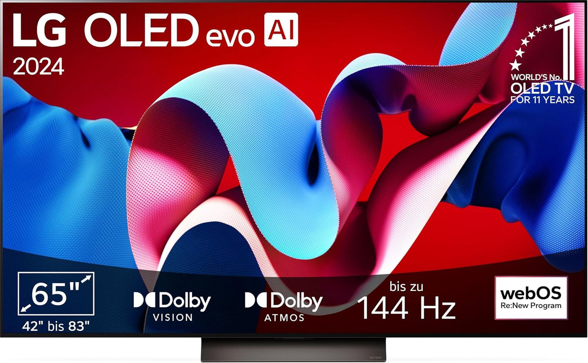 LG Fernseher, 165 cm, Schwarz, OLED65C47LA TV 65' OLED evo (α9 Gen7 4K AI-Prozessor, webOS 24, Dolby Vision